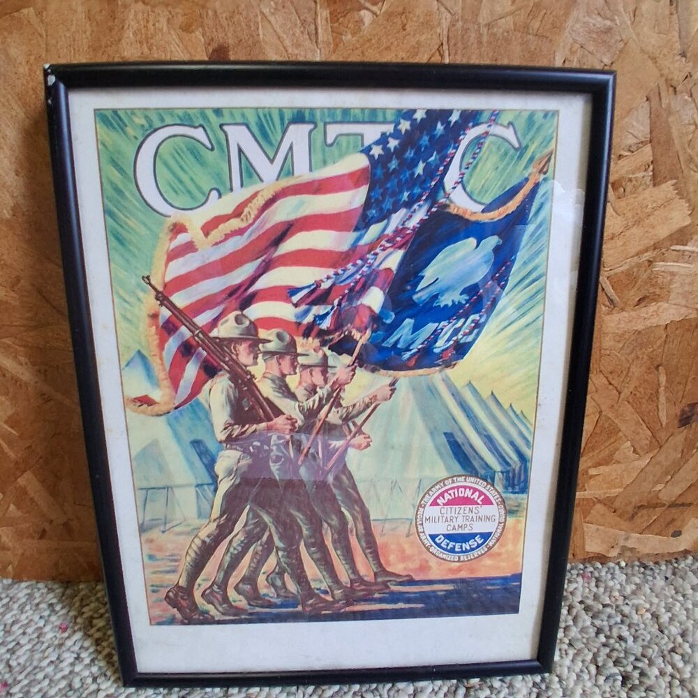 WW2 FRAMED POSTER-CITIZENS MILITARY TRAINING CAMP-